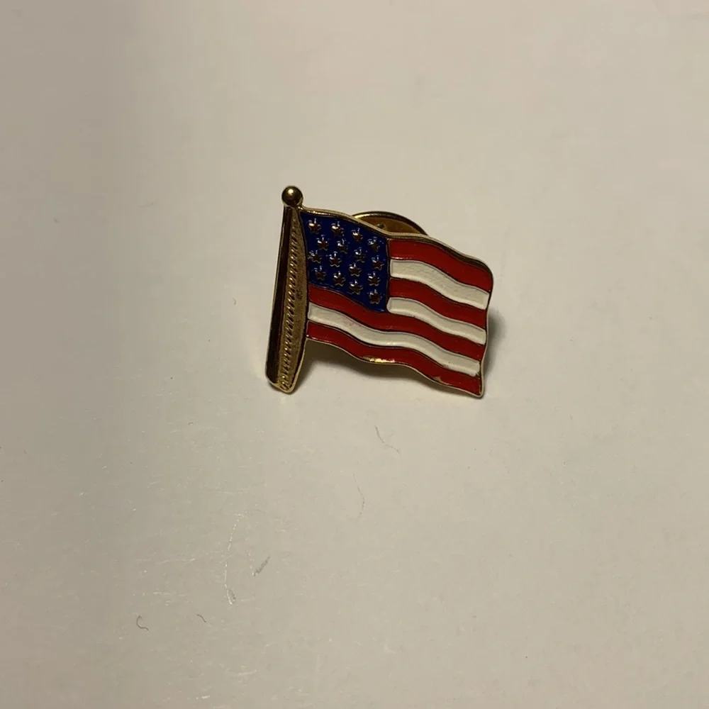 American Flag Rhinestone Brooch Pin USA Flag 76 Pin USA Flag Tack Pin Patriotic